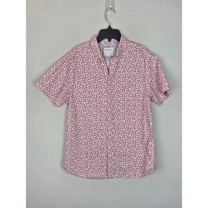 DENIM & FLOWER Ricky Singh Men's Short Sleeve Floral Button Up Shirt Size Medium